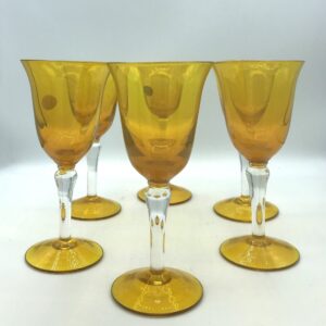 BICCHIERI RIALTO ACQUA GIALLI DI MURANO SET DA 4