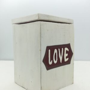 SCATOLA LOVE BIANCA E BORDEAUX