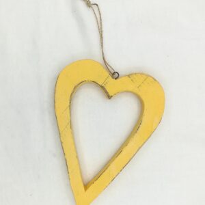 cuore decorativo da appendere giallo
