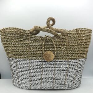 BORSA SEA MEDIA NATURALE E ARGENTO