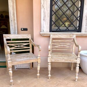 poltrona indonesiana decapata crema