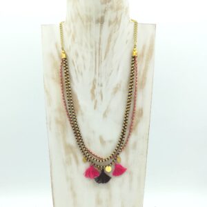 COLLANA SAAD FUCSIA E VIOLA