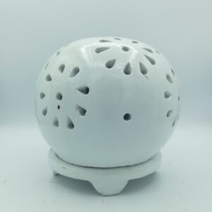 PORTA CANDELA/ ZAMPIRONE FLOWERS BIANCO