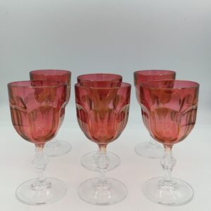 BICCHIERI GEOMETRICI ROSSI VINO DI MURANO