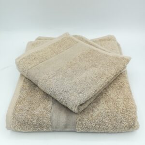 SET ASCIUGAMANI VISO E BIDET ECRU