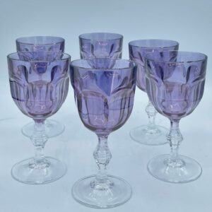 BICCHIERI GEOMETRICI VINO VIOLA DI MURANO