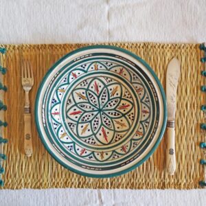 SOTTOPIATTI RAFI CON NAPPINE VERDE PETROLIO