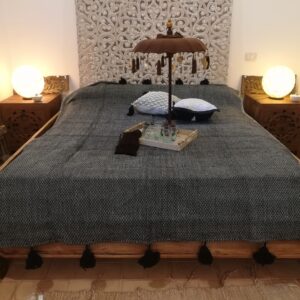 TELO JAFAR NERO E BIANCO CON ROMBI 260 x 180