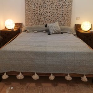 TELO JAFAR CON DISEGNI A ROMBI BIANCO 280 x 180