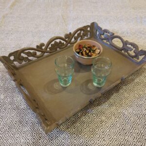 VASSOIO FLORES COLOR GRIGIO SCURO 37 X 51