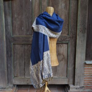 SCIARPA ALISHA BLU E ORO