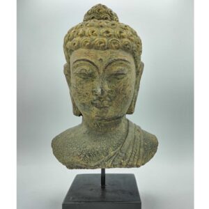 Mezzo busto di Buddha color naturale e oro
