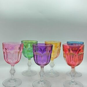 BICCHIERI GEOMETRICI VINO ARLECCHINO DI MURANO