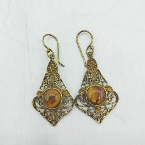 ORECCHINI MUMBAI PIETRA MARRONE