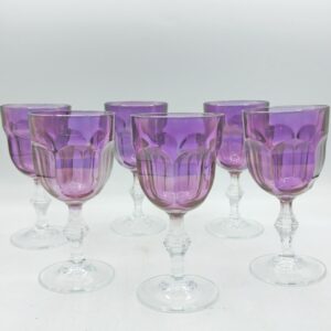 BICCHIERI GEOMETRICI VINO DI MURANO VIOLA INTENSO