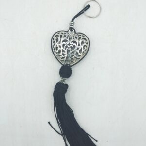 PORTACHIAVI HEART CON NAPPA NERA