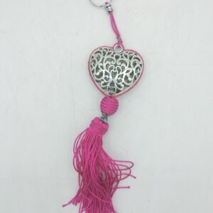 PORTACHIAVI HEART CON NAPPA FUCSIA
