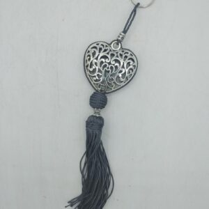 PORTACHIAVI HEART CON NAPPA GRIGIA