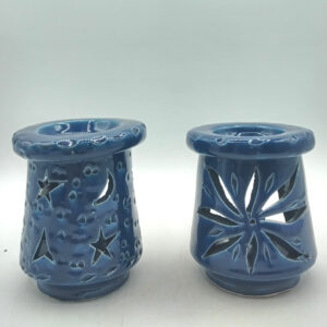 PORTACANDELA TAZIRI BLU PETROLIO