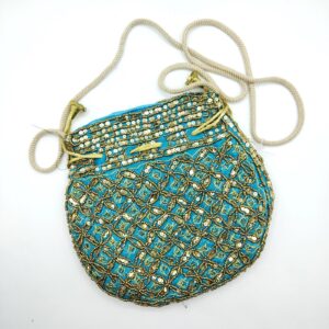 BORSETTA RASHMI TURCHESE E ORO