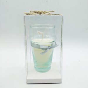 CANDELA TANGERI CON NASTRO GRIGIO