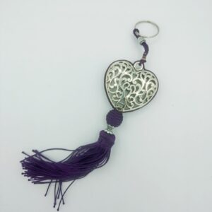 PORTACHIAVI HEART CON NAPPA VIOLA